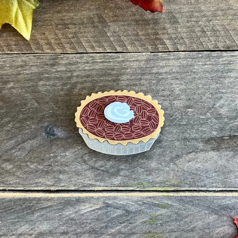 Vivid druzy brooch-Pecan Pie Brooch