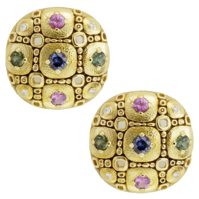 Polished gold earrings-Alex Sepkus Little Windows Earrings - E-163S