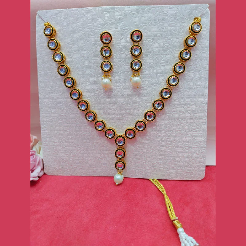 Quirky bead necklaces-Manisha Jewellery Gold Plated Kundan Necklace Set