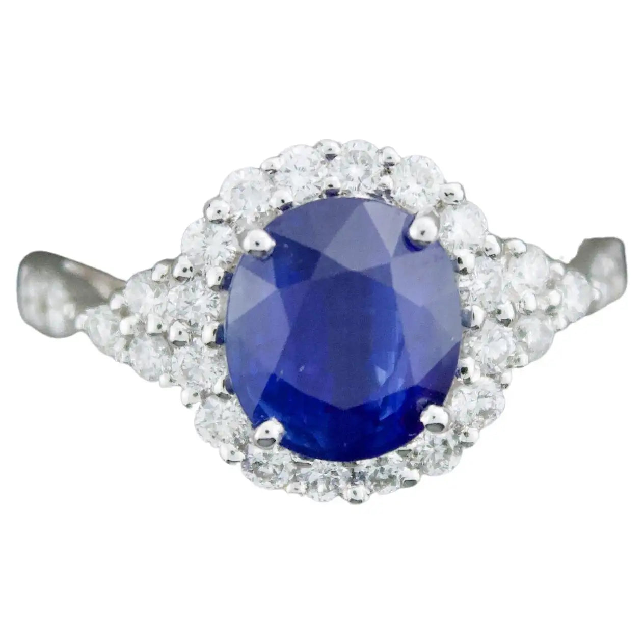 Matte band rings-Sapphire and Diamond Ring