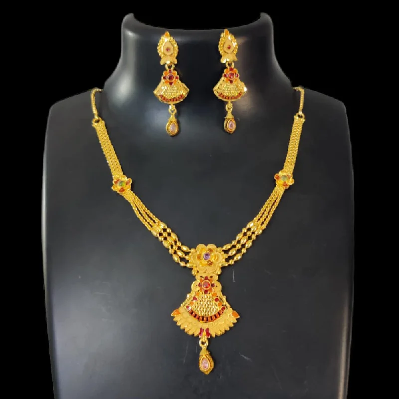 Ruby gem necklaces-Pari Art Jewellery Forming Necklace Set