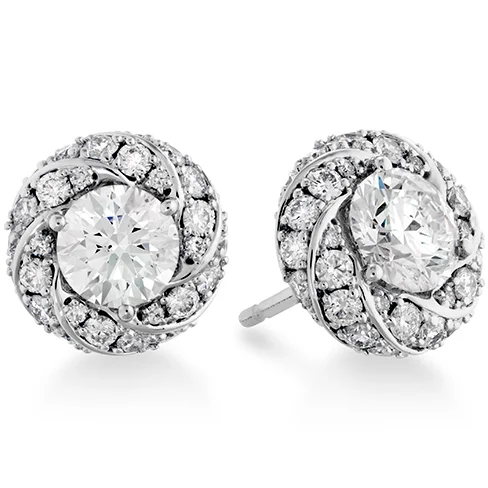 Wide hoop earrings-Hearts On Fire Atlantico Pave Stud Diamond Earrings