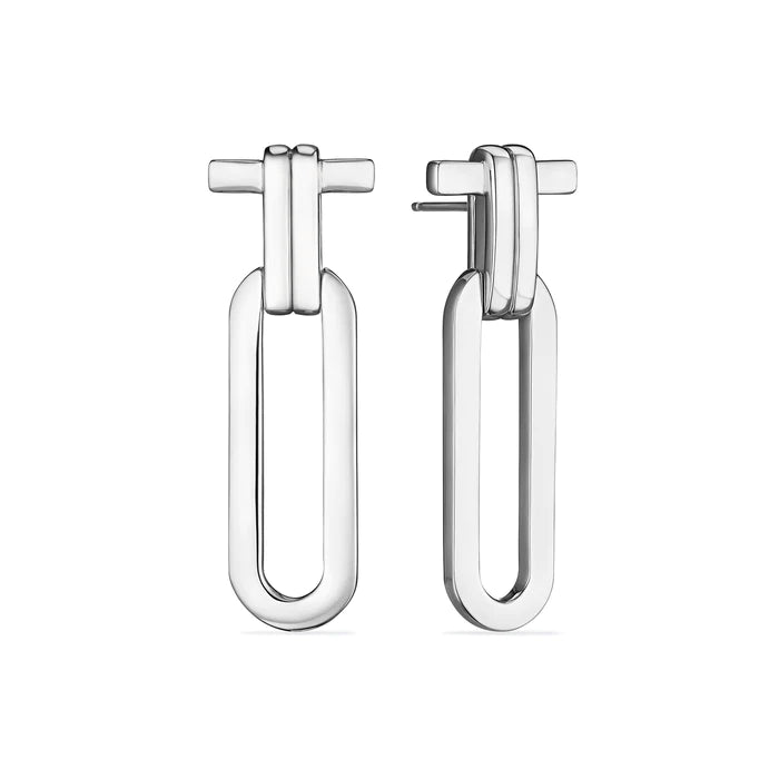 Glossy silver earrings-Judith Ripka  Sterling Silver Jie Knot Earrings