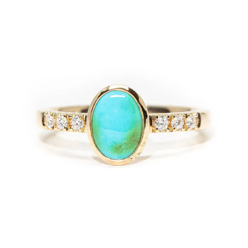 Glossy eternity rings-Sonoran Gold Turquoise Ring