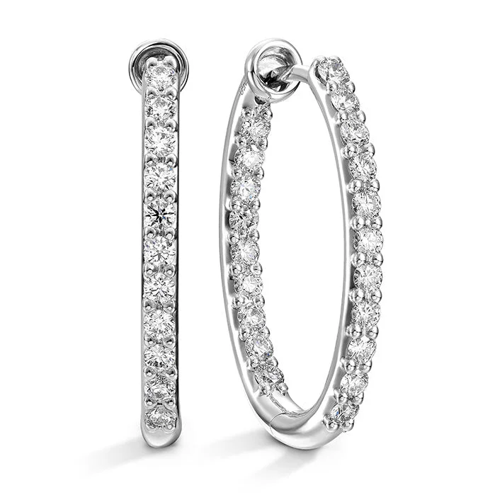 Bead weave earrings-Hearts On Fire Classic Inside Out Hoop Medium Diamond Earrings