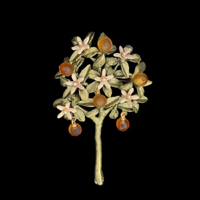 Worn texture brooch-Dainty Orange Blossom Brooch