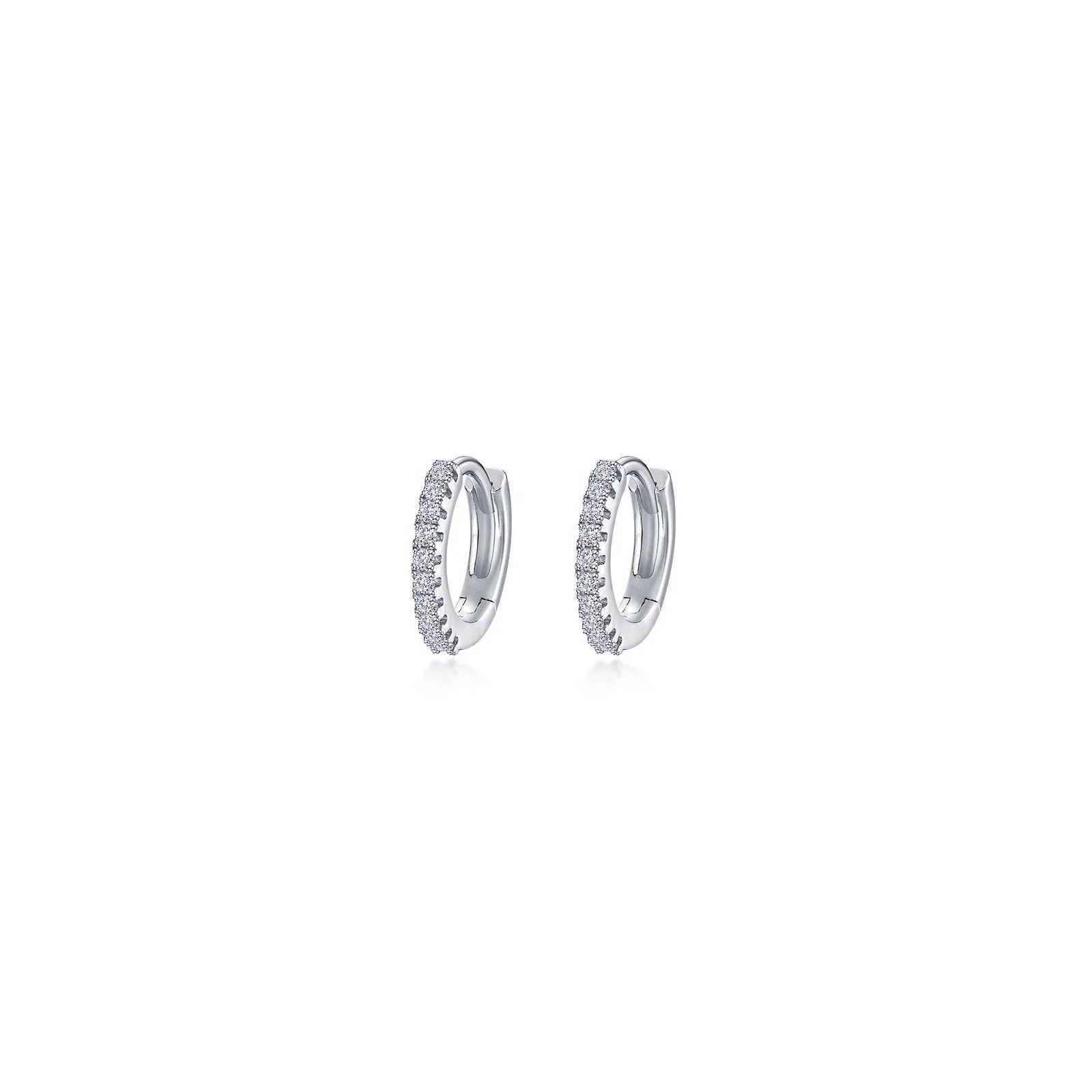 Thick hoop earrings-Lafonn Simulated Diamond 11mm Huggie Hoop Earrings E0620CLP00