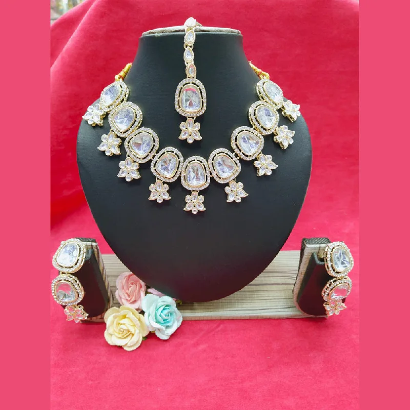 Square shape necklaces-Manisha Jewellery Kundan Necklace Set