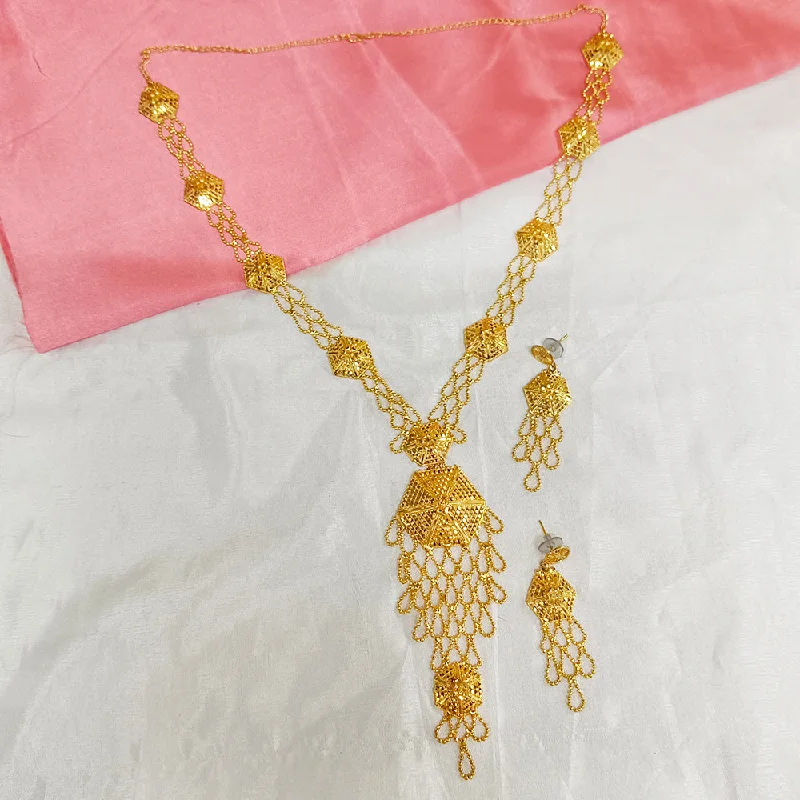 Bold art necklaces-Bhavi Jewels Gold Plated Necklace Set