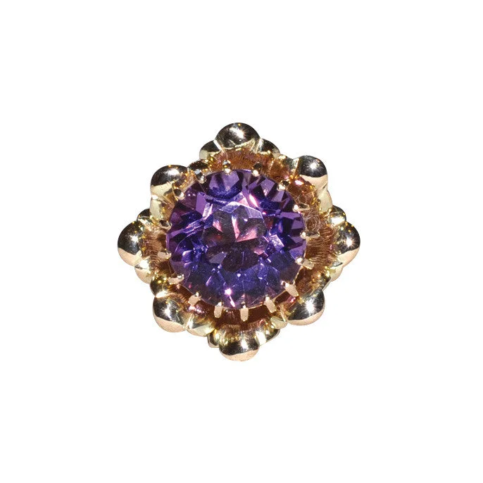 Surf motif rings-Amethyst Flower Cocktail Ring