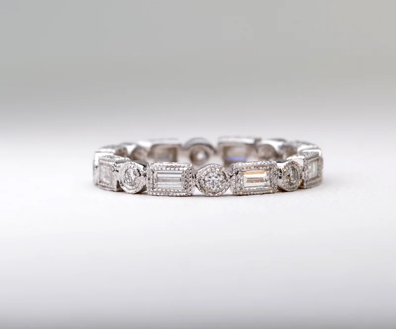 Astro theme rings-18K White Gold Diamond Band