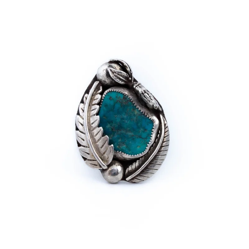 Solid gem rings-Leaf Bezel Navajo Ring