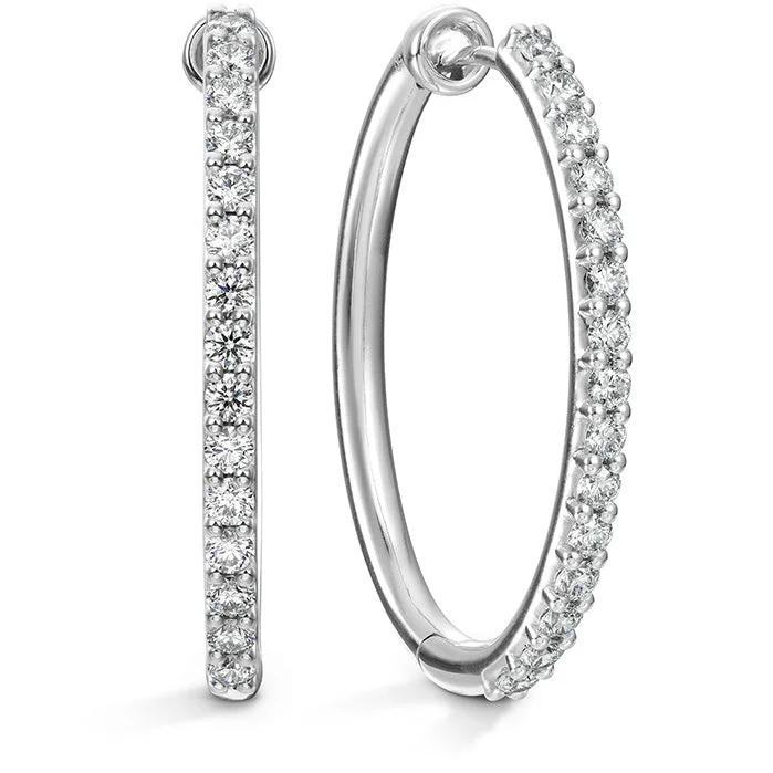 Flat knot earrings-Hearts On Fire Classic Hoop Large Diamond Earrings