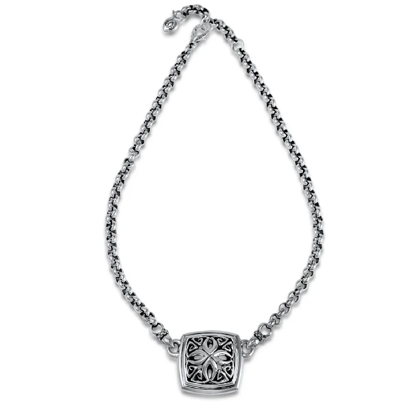 Low bar necklaces-Empress Medallion Necklace - Sterling Silver