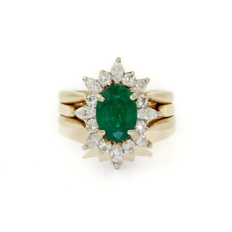 Whimsical rings-18k Two-Tone x 1.76 ct Emerald & Diamond Cocktail RingRing