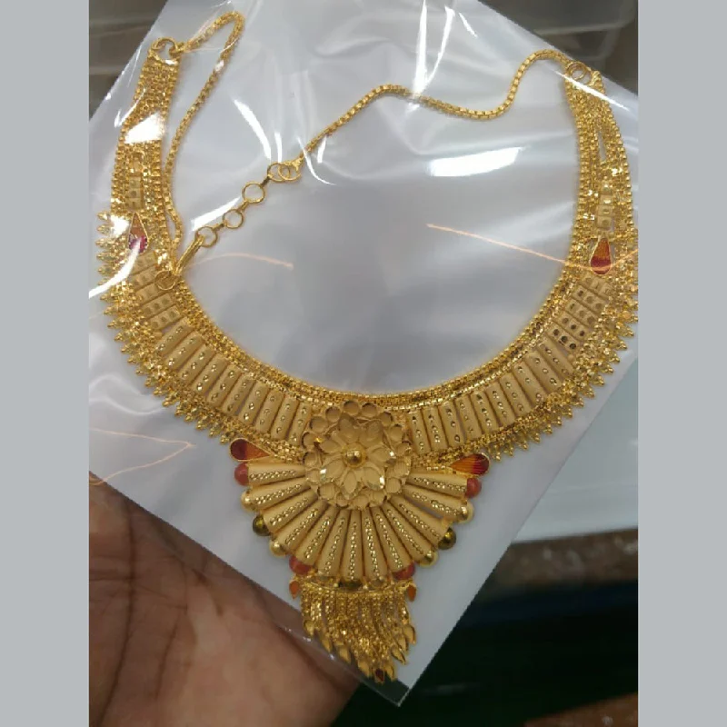 Swirl design necklaces-Pari Art Jewellery Forming Gold Necklace Set