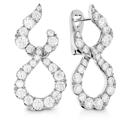 Bold hoop earrings-Hearts On Fire Lorelei Crescent Diamond Drop Earrings