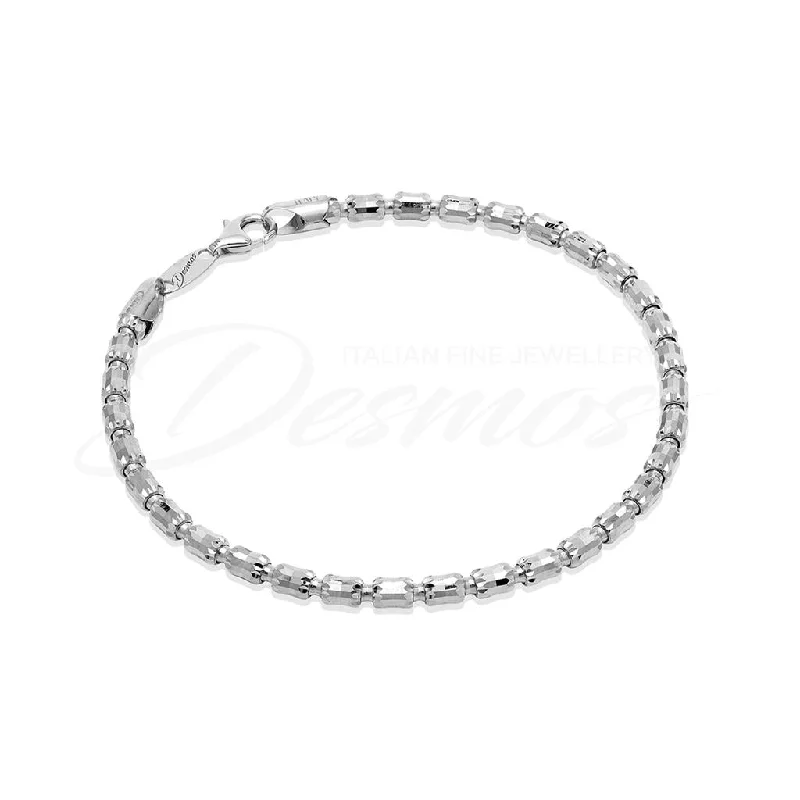 Sleek link bangles-Desmos Barrel Crystal Bead Bracelet