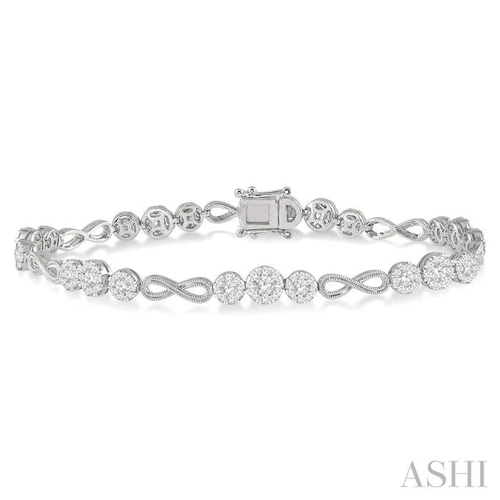 Heavy stone bangles-LOVEBRIGHT DIAMOND INFINITY LINK BRACELET