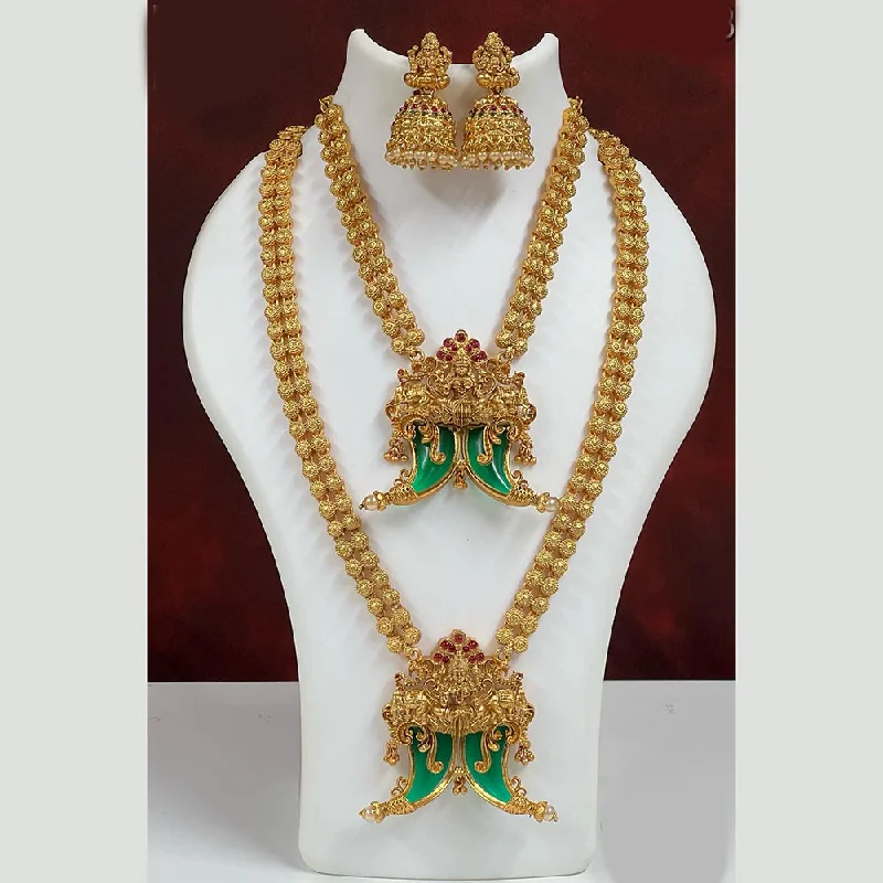 Bead weave necklaces-Diksha Collection Pota Stone Necklace Combo Set