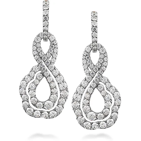 Coiled thread earrings-Hearts On Fire Lorelei Diamond Infinity Earrings