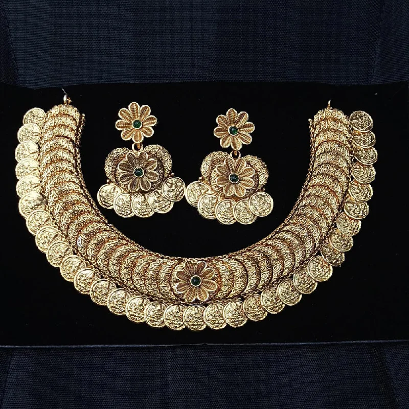 Wave motif necklaces-Manisha Jewellery Gold Plated Necklace Set