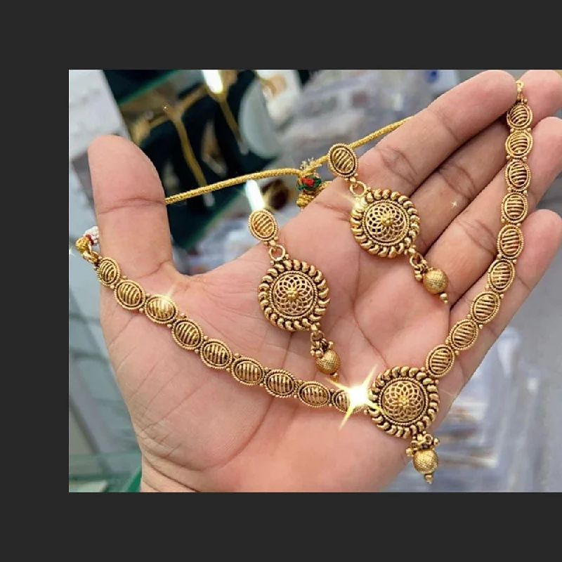 Topaz stone necklaces-Manisha Jewellery Gold Plated Necklace Set