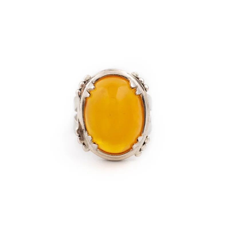 Victorian style rings-Rich Baltic Amber Ring b