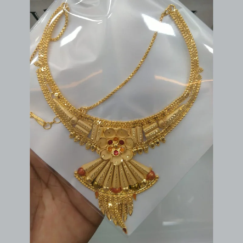 Yarn fringe necklaces-Pari Art Jewellery Forming Gold Necklace Set