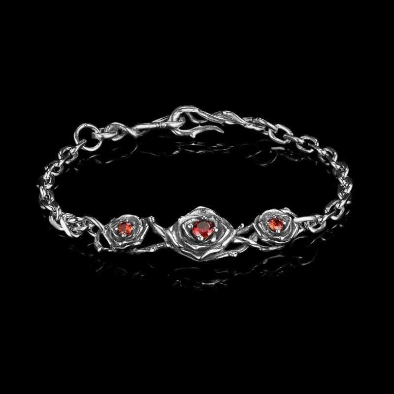 Turquoise stone bangles-RED ROSES. - 925 STERLING SILVER