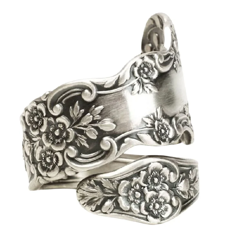 Java tile rings-Sentiment- the Antique Style Spoon Ring