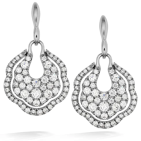 Owl wing earrings-Hearts On Fire Lorelei Diamond Pave Drop Earrings