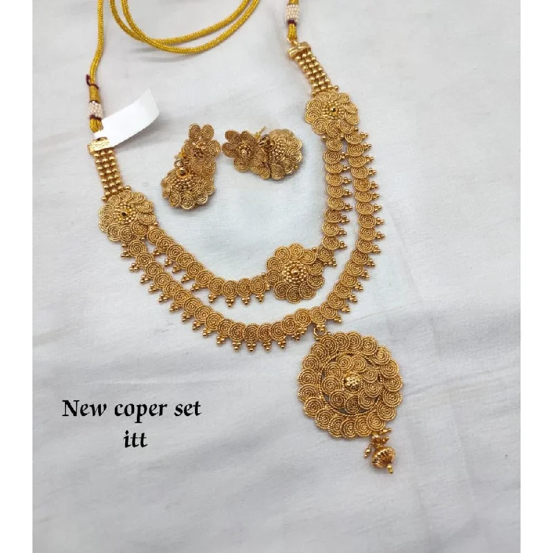 Stellar charm necklaces-Akruti Collection Gold Plated Necklace Set