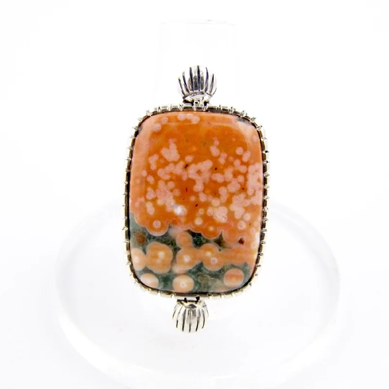 Light filigree rings-Peaches & Cream Ocean Jasper Ring