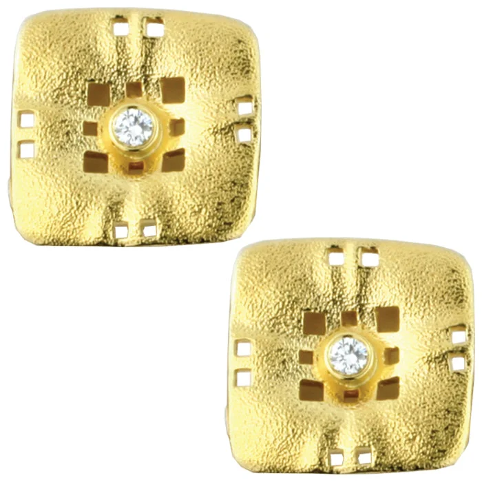 Whimsical pair earrings-Alex Sepkus Square Characters Earrings - E-154