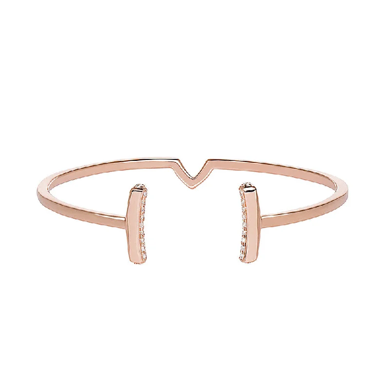 Polished word bangles-Rose Gold Bangle