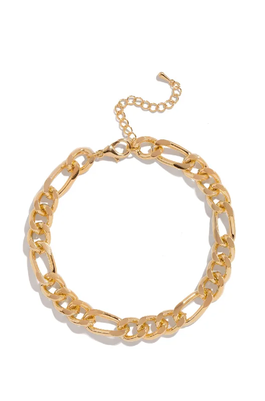 Nine-link bangles-Yarina Chain Bracelet - Gold