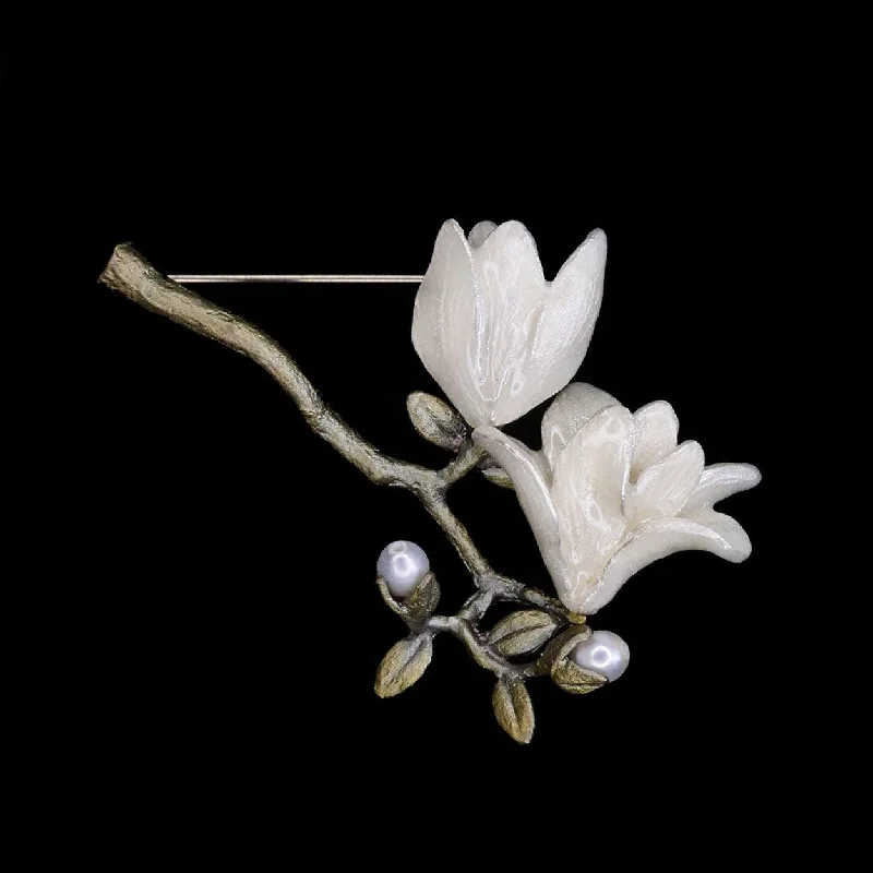 Satin finish brooch-Magnolia Brooch