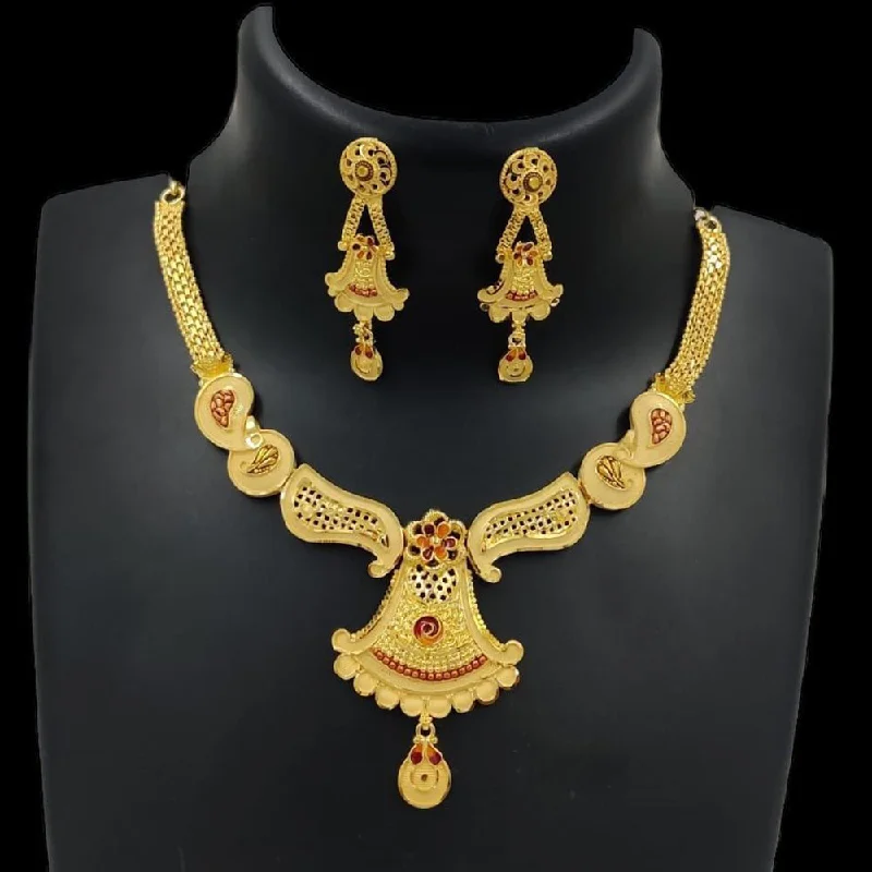 Lustrous pearl necklaces-Pari Art Jewellery Forming Gold Necklace Set