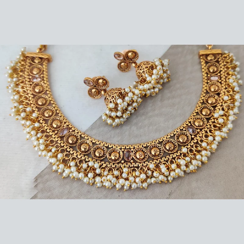 Faith charm necklaces-Rani Sati Jewels Gold Plated Pearl Necklace Set