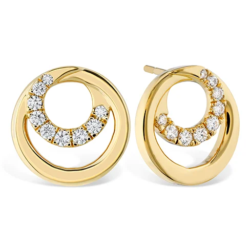 Swirl shape earrings-Hearts On Fire Optima Diamond Circle Earrings