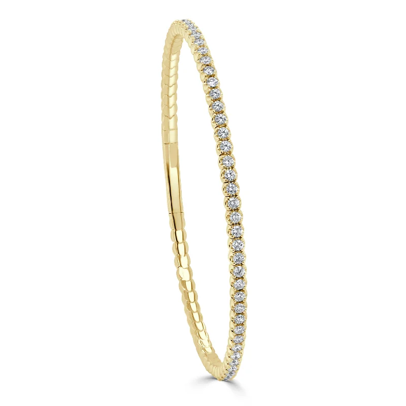 Smooth form bangles-14k Gold & Diamond Flexible Bangle