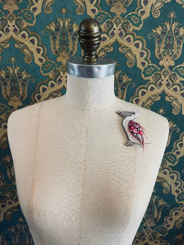 Hand-polished brooch-Flamingo Brooch