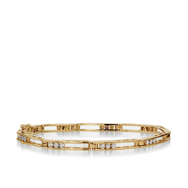 Subtle accent bangles-Lines 1.0 Carat Diamond Tennis Bracelet