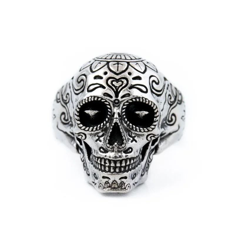 Hand-polished rings-Silver "Sugarman" Skull Ring