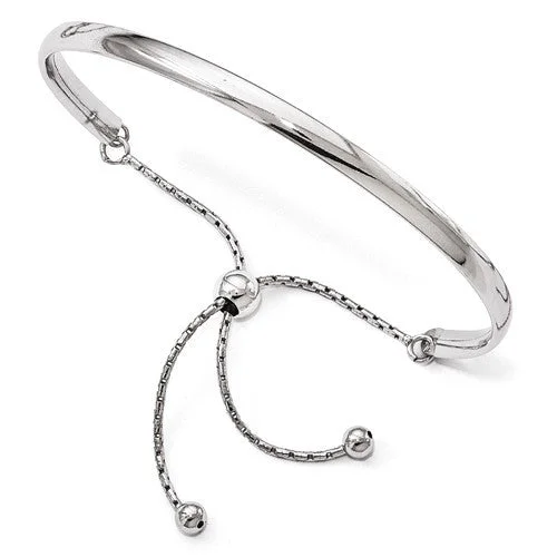 Baroque pearl bangles-Sterling Silver Adjustable Bangle Bracelet