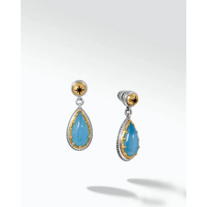 Polished charm earrings-Konstantino Aurora Pear Shape Aqua Doublet Earrings