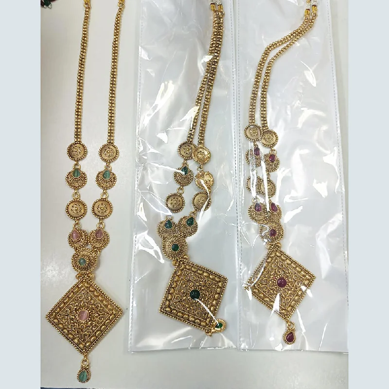 Spinel necklaces-Rani Sati Jewels Gold Plated Necklace Set (1 Piece Only)