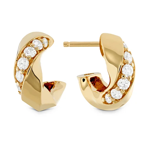 Spinel earrings-Hearts On Fire Atlantico Wave Diamond Hoops