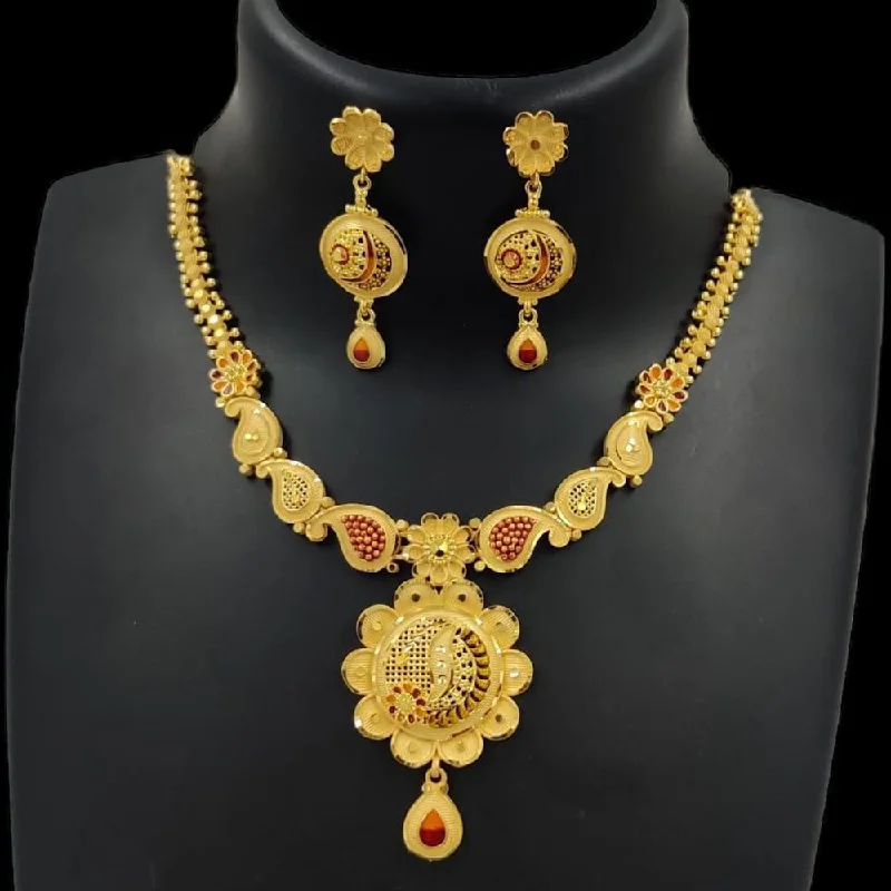 Fox charm necklaces-Pari Art Jewellery Forming Gold Necklace Set